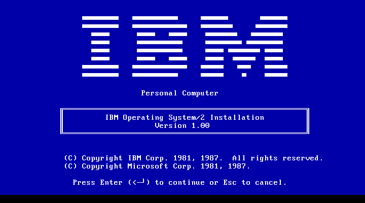 IBM OS2 1.00 - Install